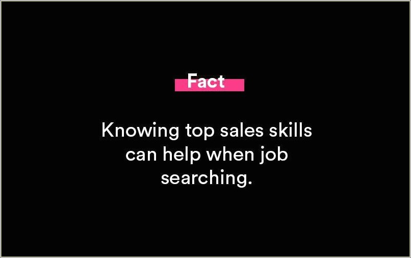 Sales Skills To Put On Resume