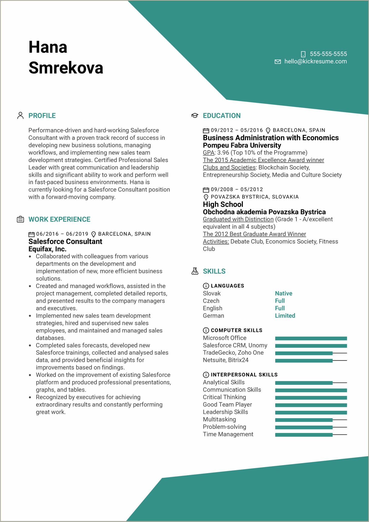 Salesforce Business Analyst Admin Sample Resume