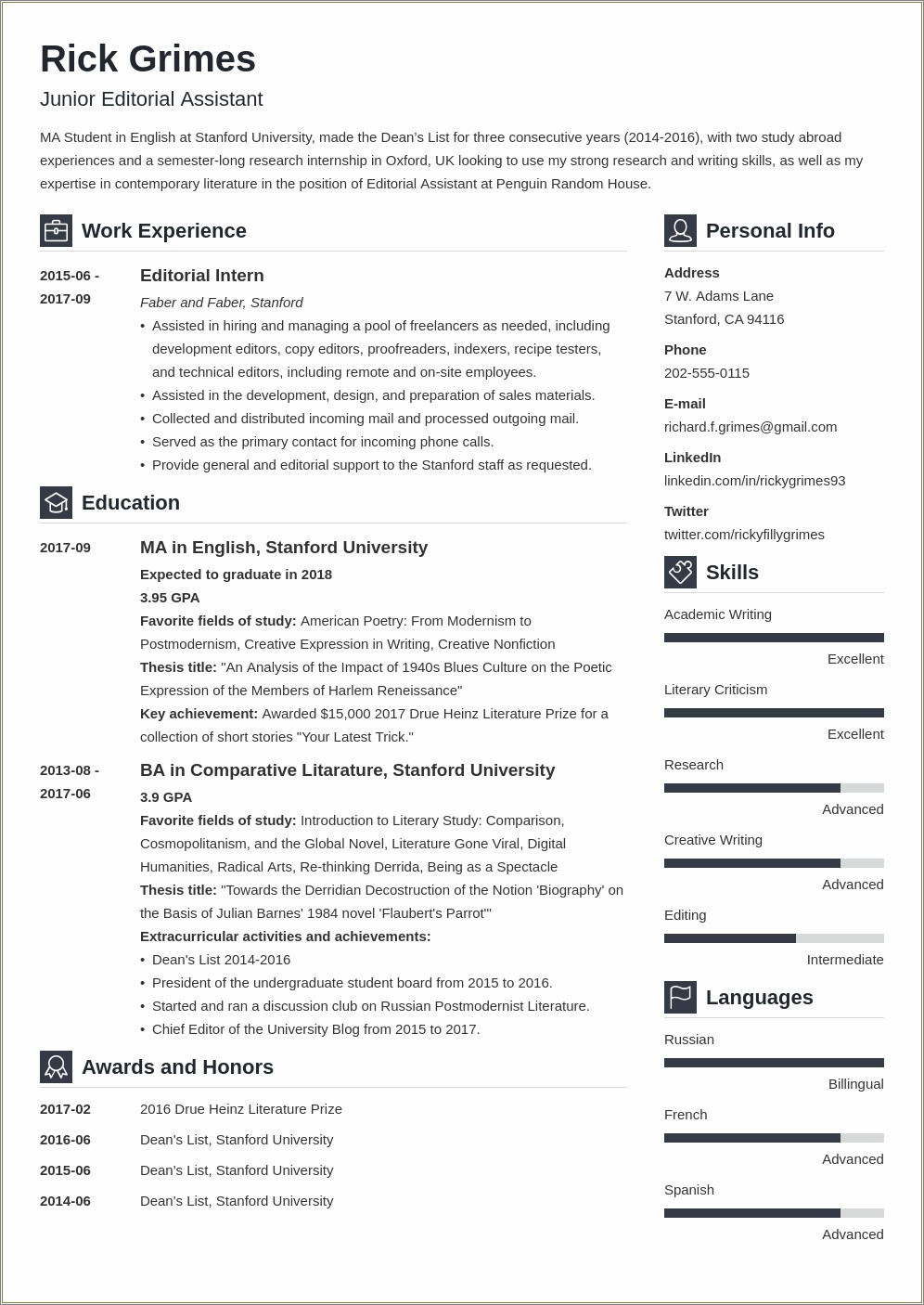 Sampe Resume For Entry Level Job