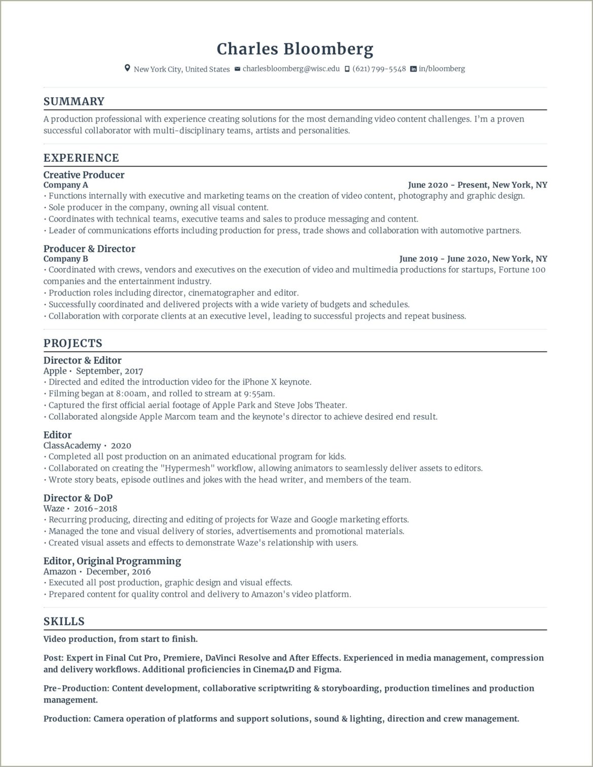 Sample Co Op Vendor Advertising Resume