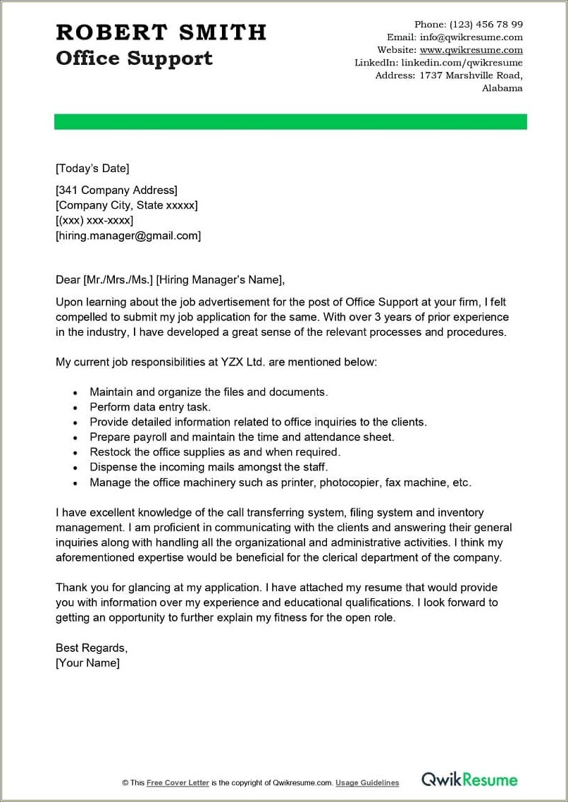 Sample Cover Letter For Faxing Resume