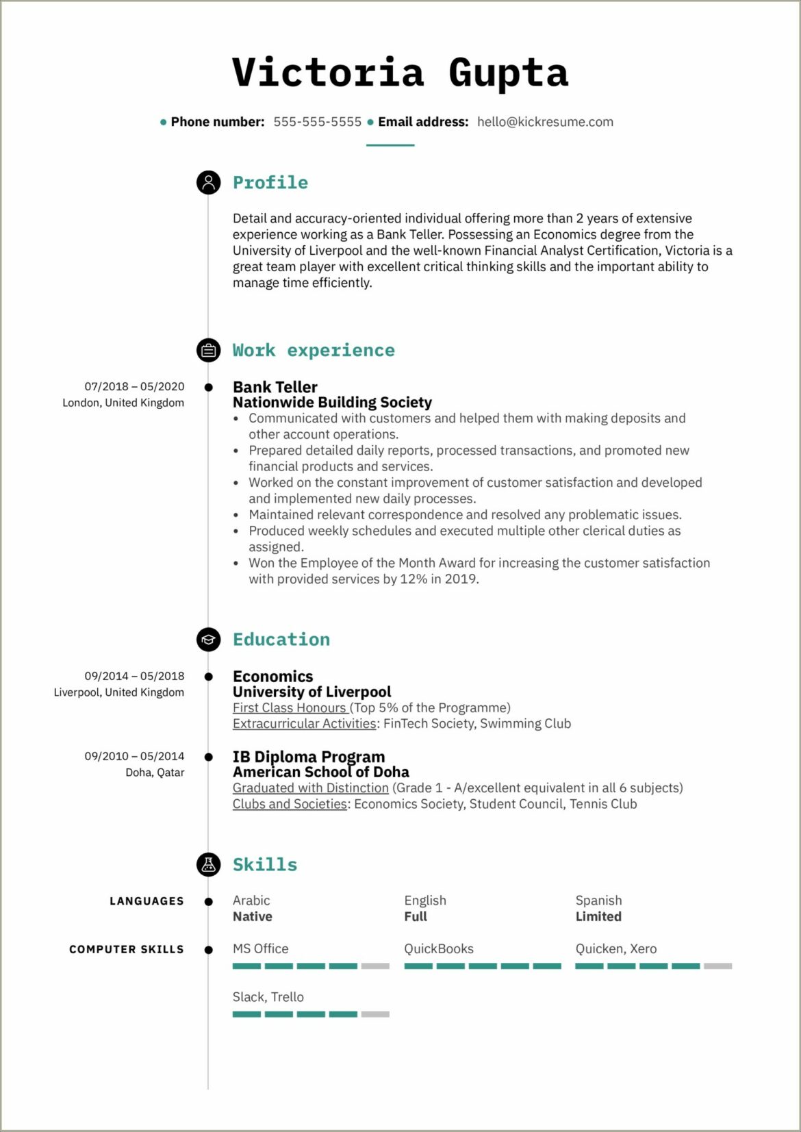 Sample Cover Letter For Resume Bank Teller