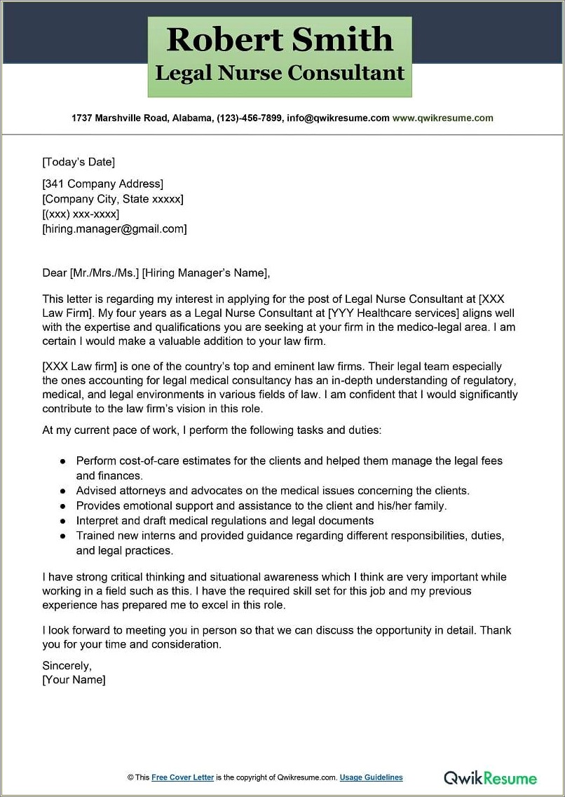 Sample Cover Letter For Resume Legal Secretary