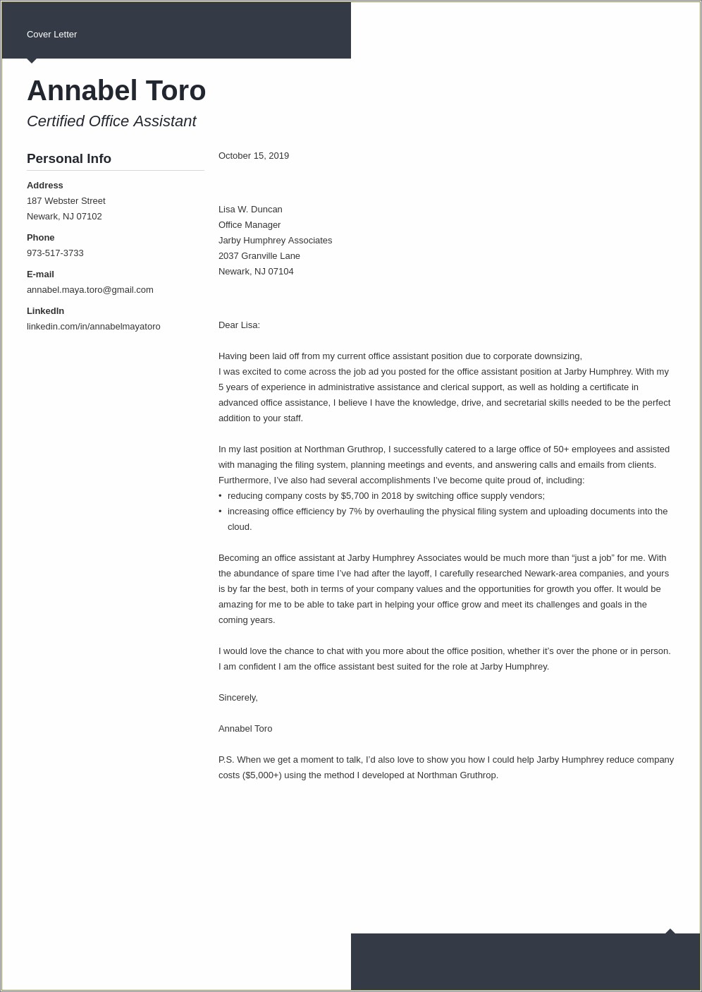 Sample Cover Letter For Resume No Experience