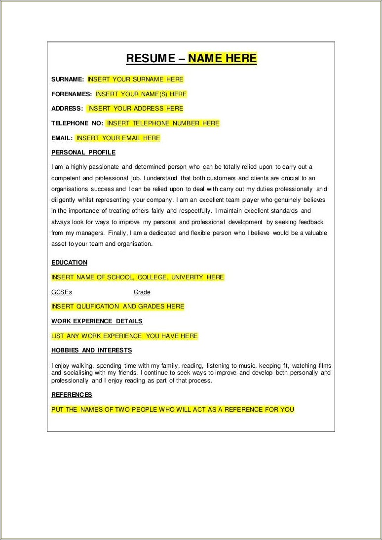 Sample Cover Letter Name For Resume