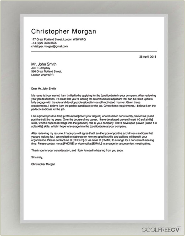 Sample Email Cover Letter With Attached Resume Pdf