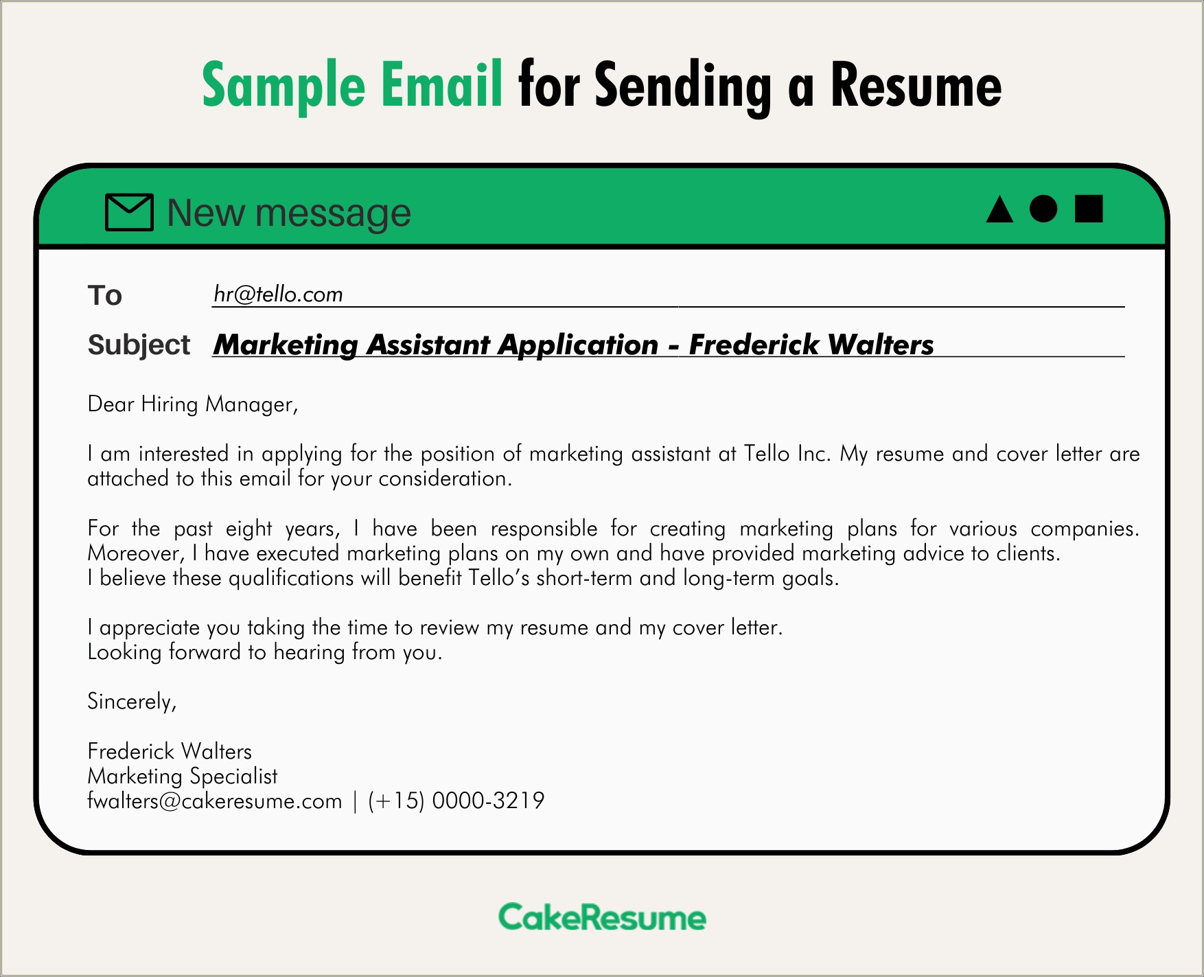 Sample Email To Send Resume For Job Fresher