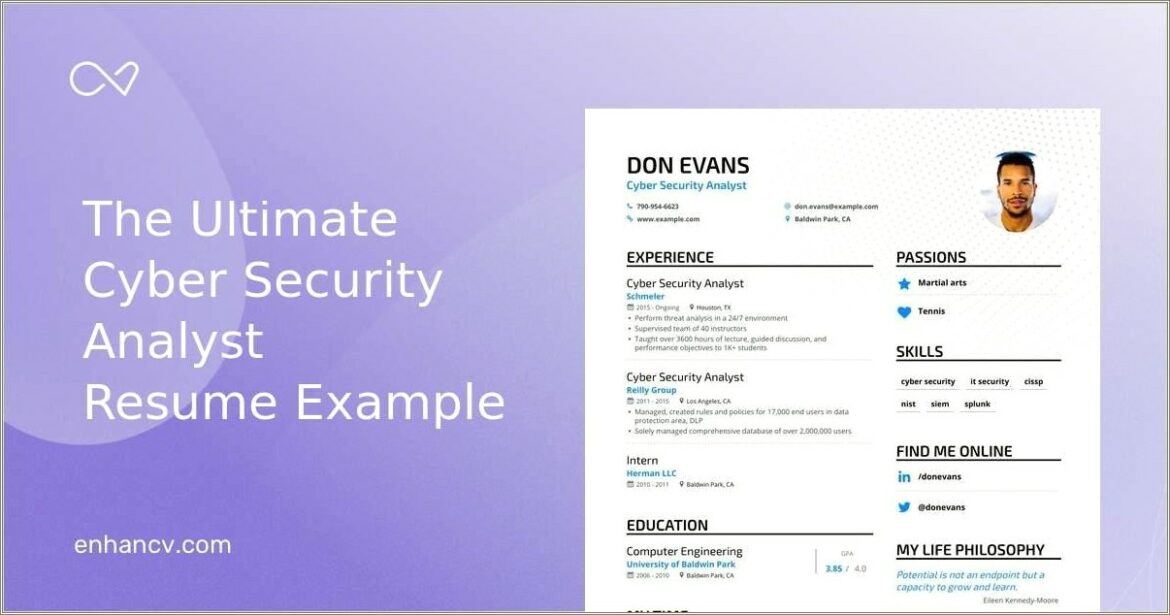 Sample Entry Level Cyber Security Resume