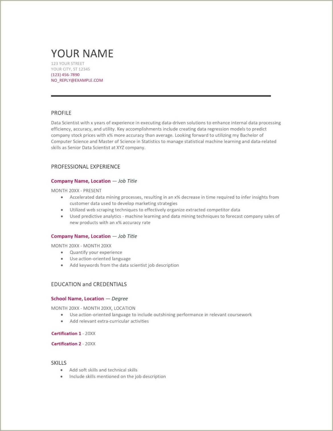 Sample Entry Level Data Entry Resume