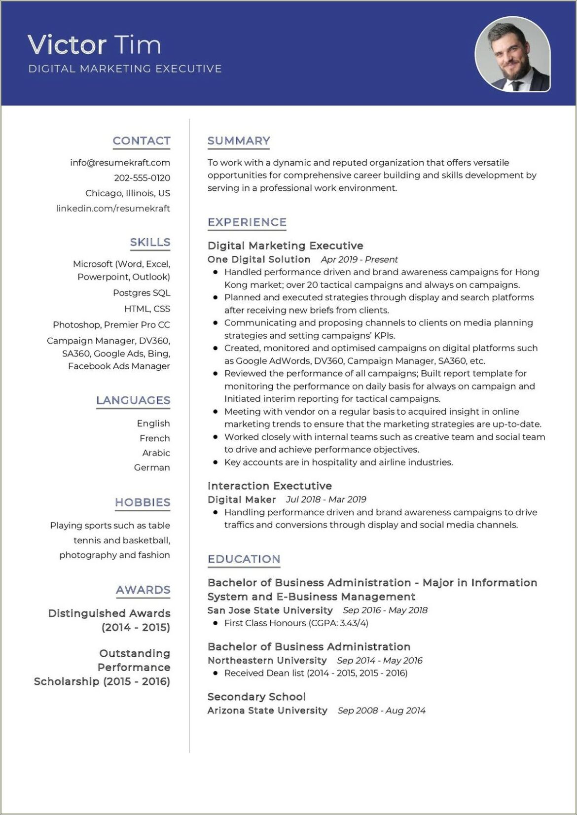 Sample Honors And Awards On Resume