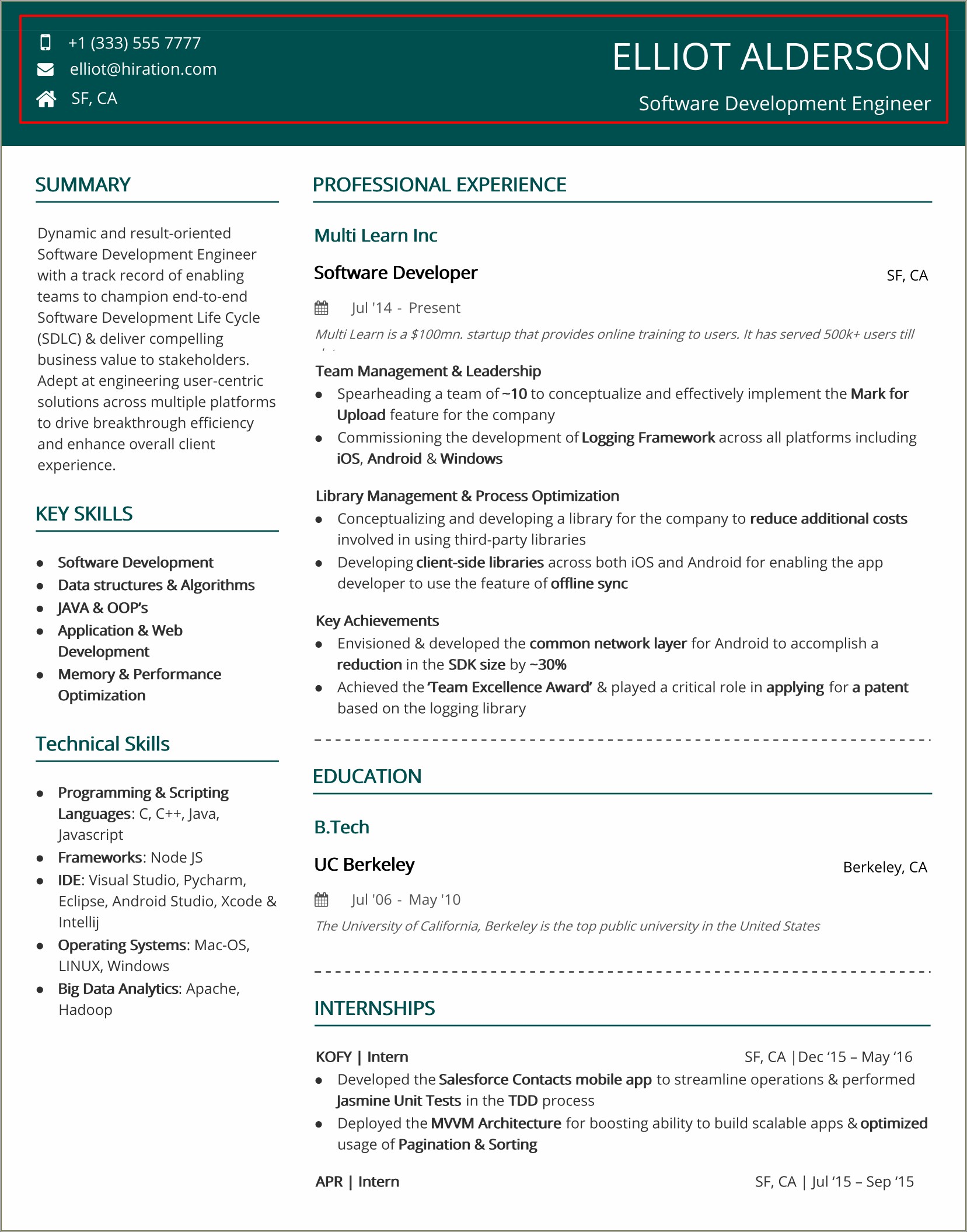 Sample Images Of Top Rated Resume Headers