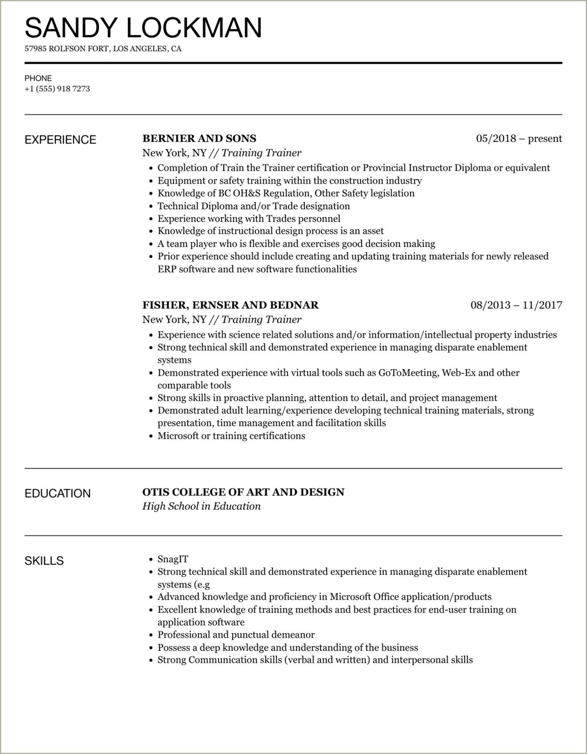 Sample Knowledge Skills And Abilities Resume