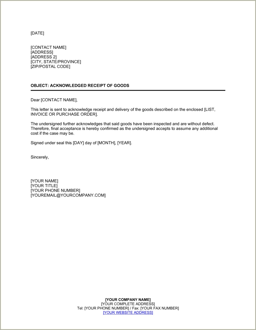 Sample Letter For Recpiep Of Resume