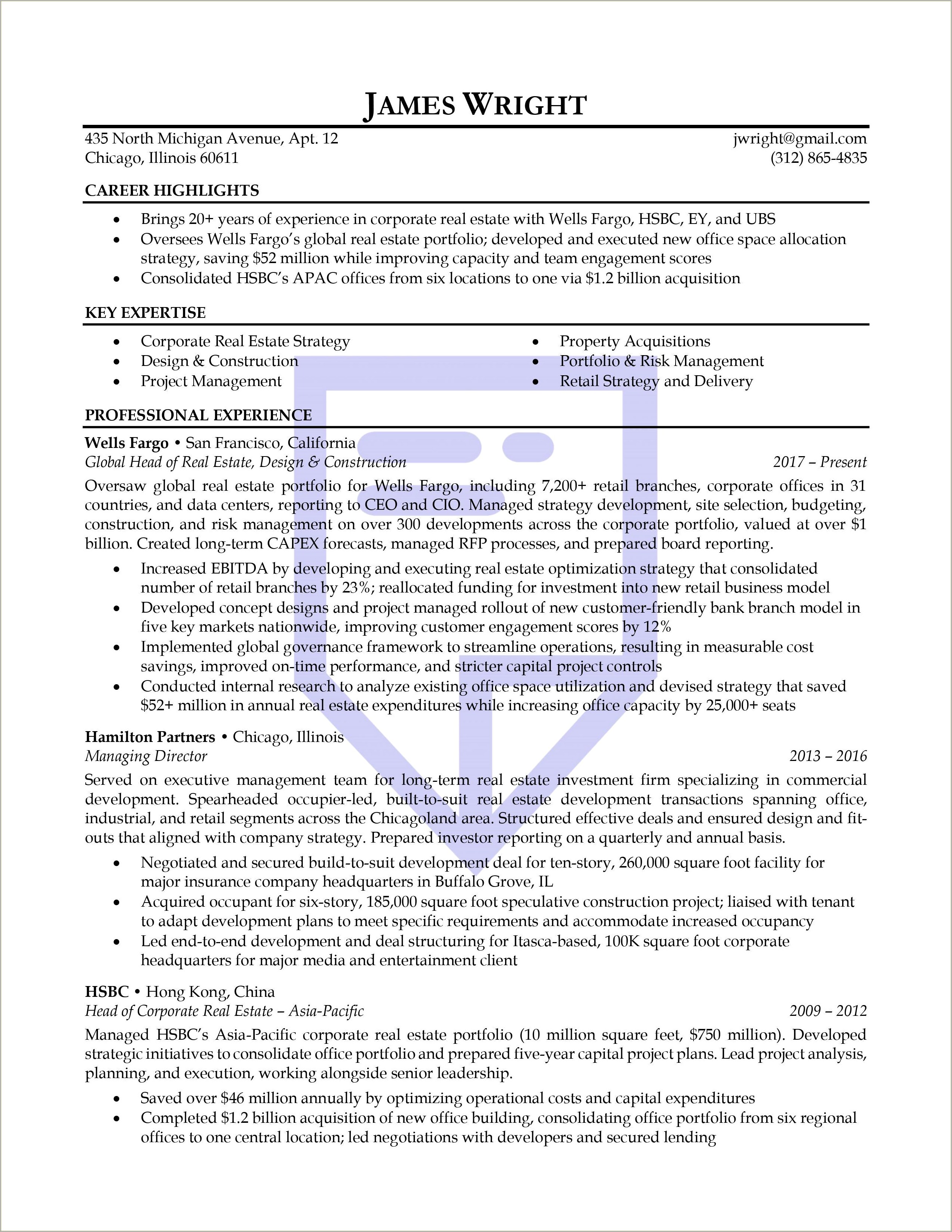 Sample List Acquisition On A Resume