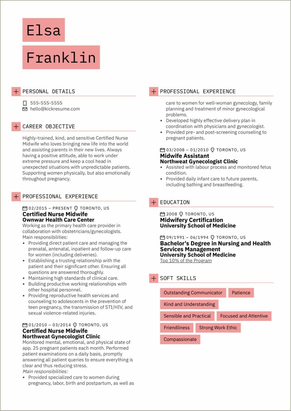 Sample Nursing Resume For Ob Gyn