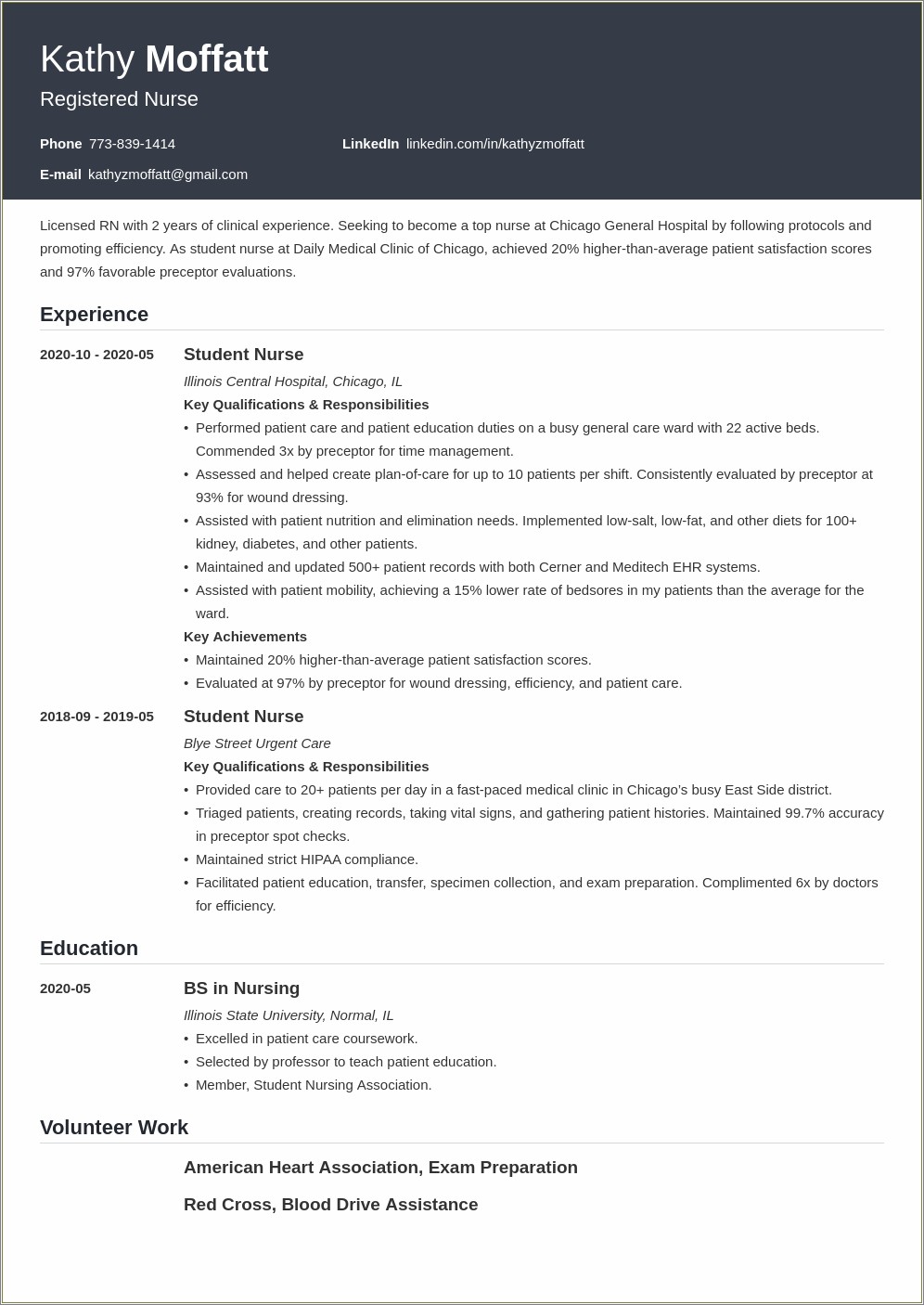 Sample Nursing Resume With Office Experience