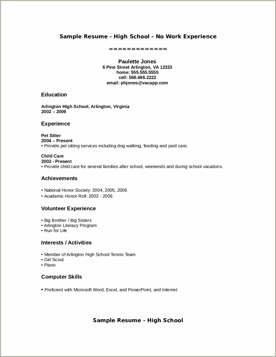 Sample Objective For Resume For College Student