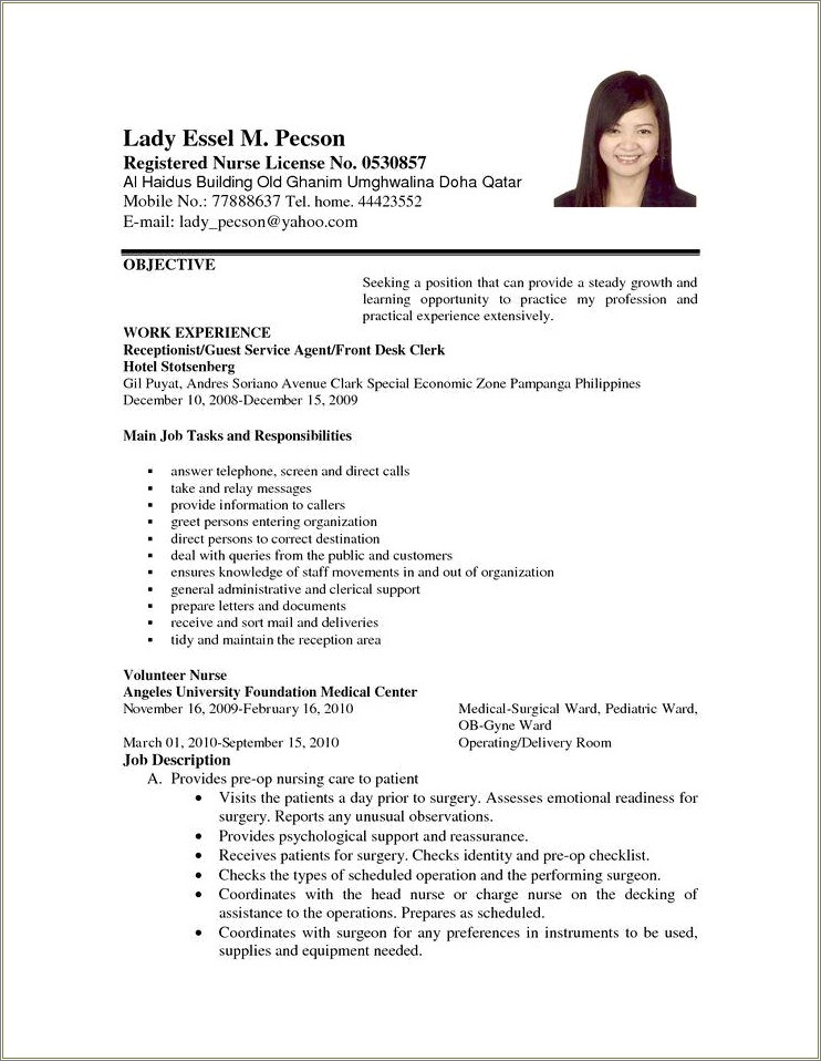 Sample Objective For Resume For Teenager
