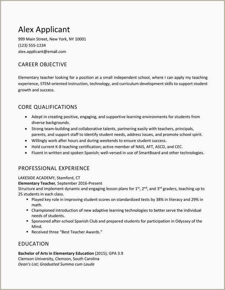 Sample Objective Of Resume For Freshers