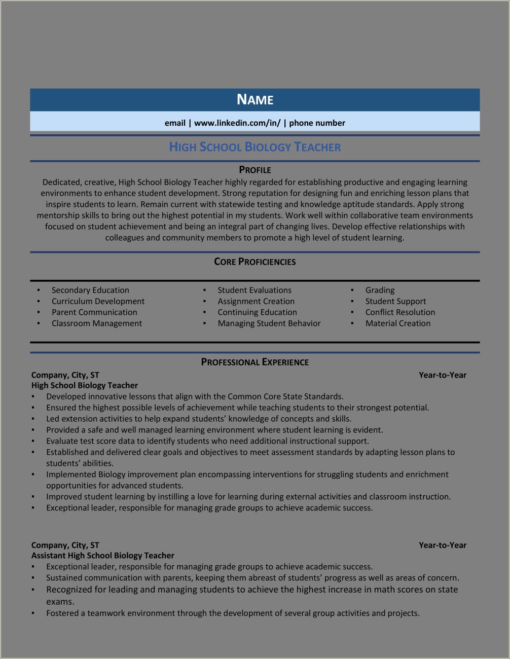 Sample Objective Of Resume For Teachers