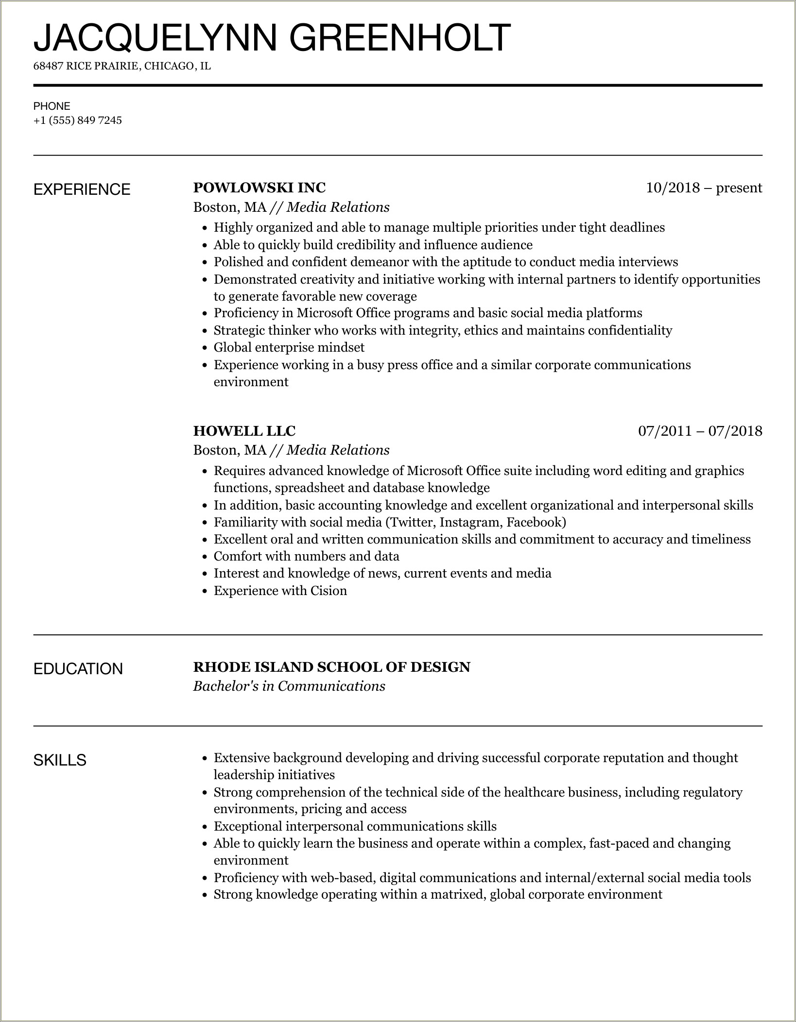 Sample Objective Statements For Public Relations Resume