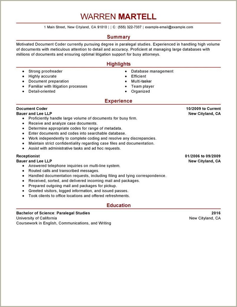 Sample Objectives For Medical Billing And Coding Resume