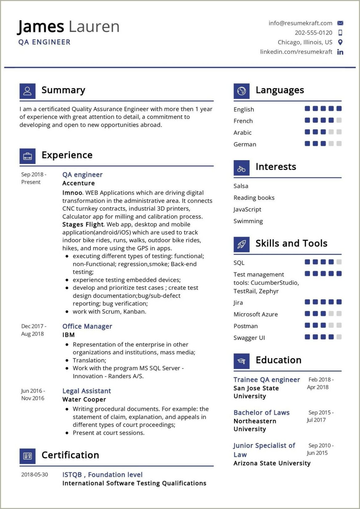 Sample Of A Good Engineer Resume