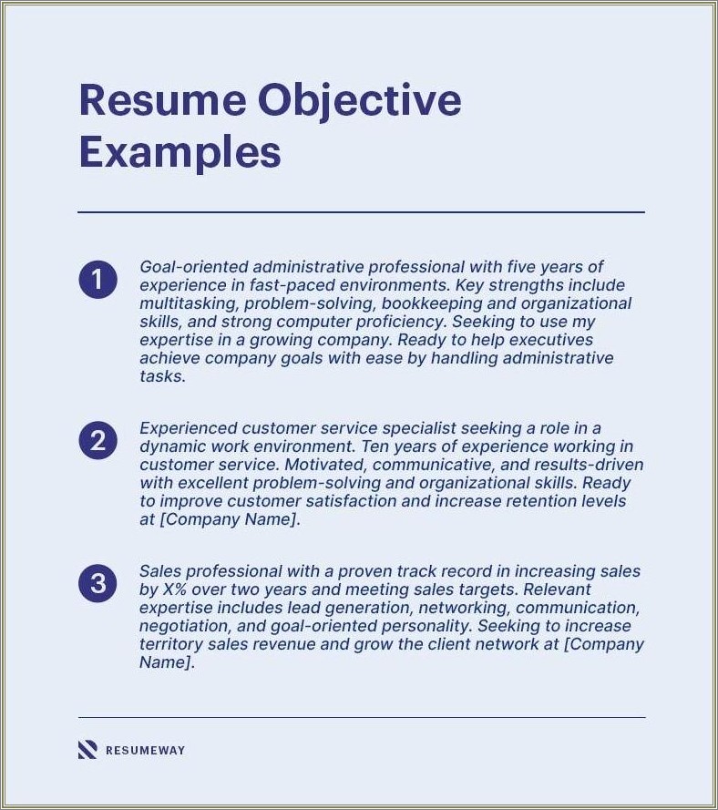 Sample Of A Great Resume Objective