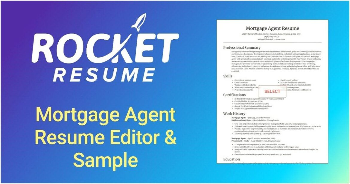 Sample Of A Mortgage Closer Resume