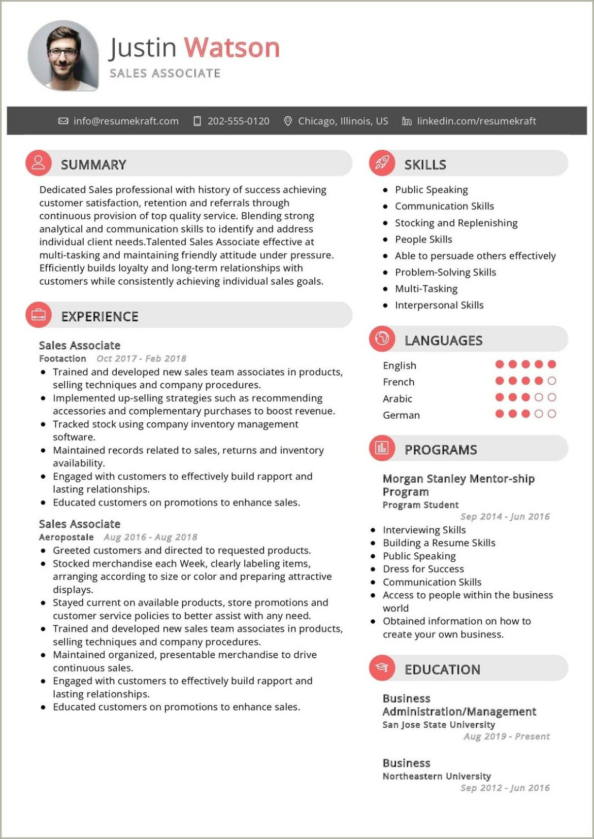 Sample Of A Sales Associate Resume