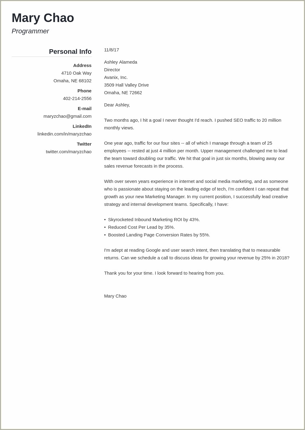 Sample Of Cover Letter For Resume In Malaysia