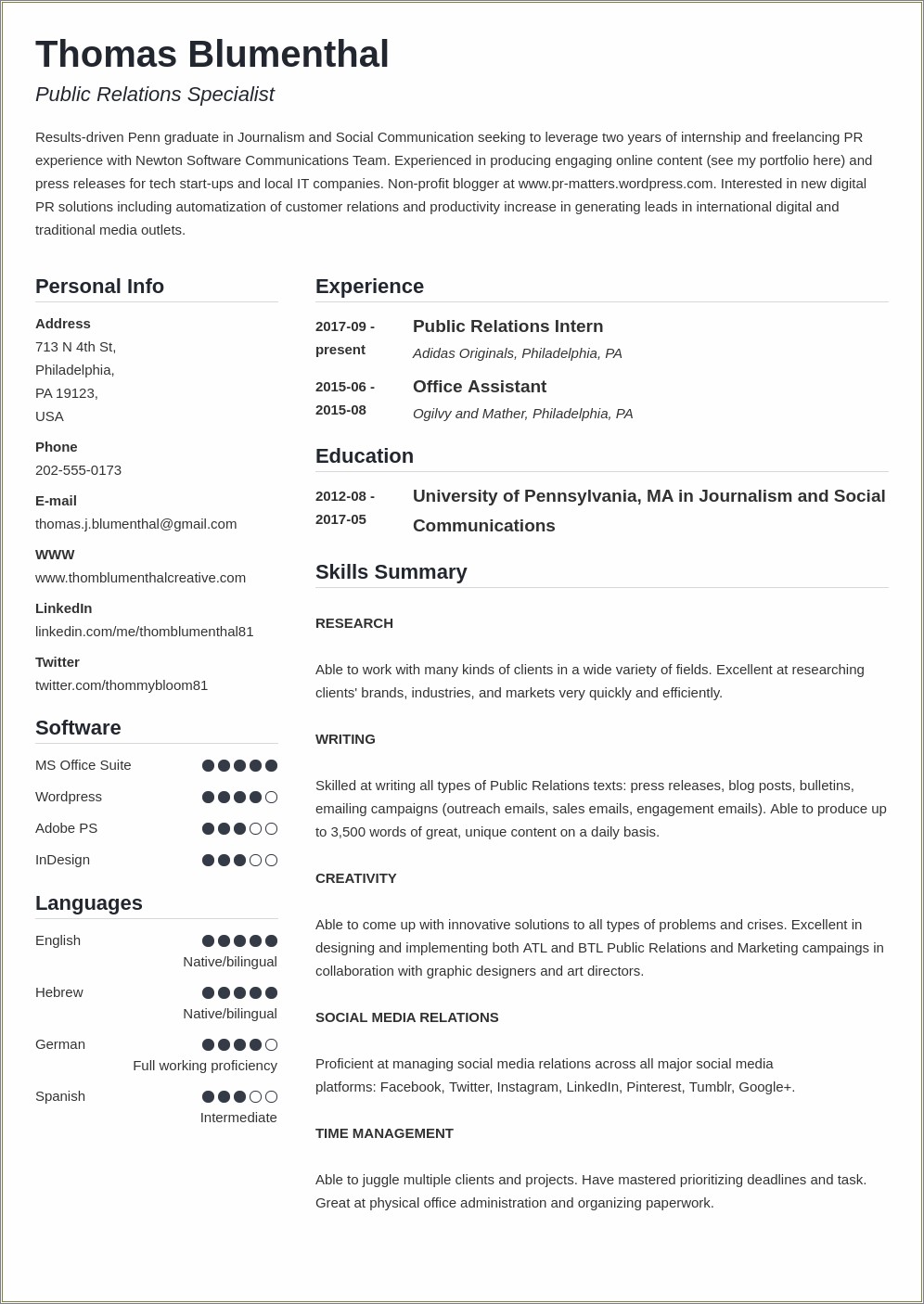 Sample Of Functional Or Skills Based Resume