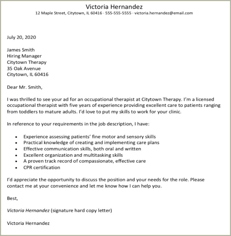 Sample Of Good Resume Cover Letter