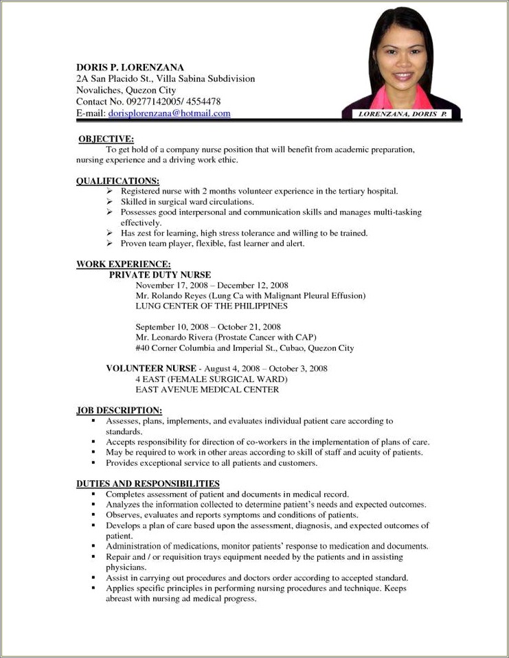 Sample Of Good Resume For Job Application