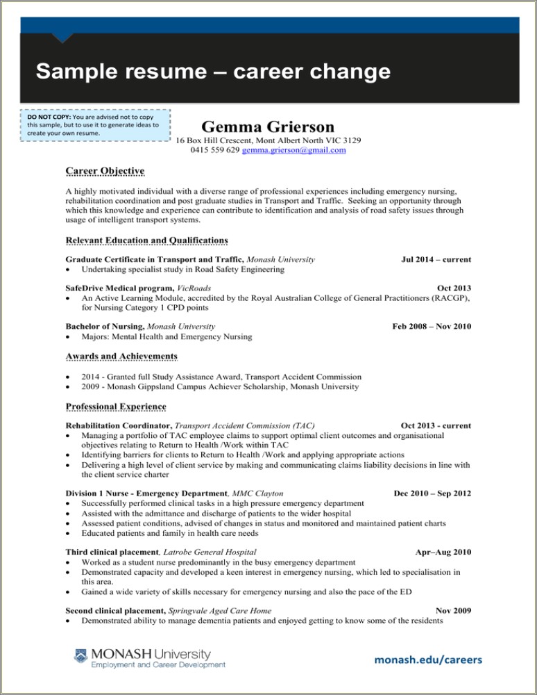 Sample Of Nursing Objectives For Resume