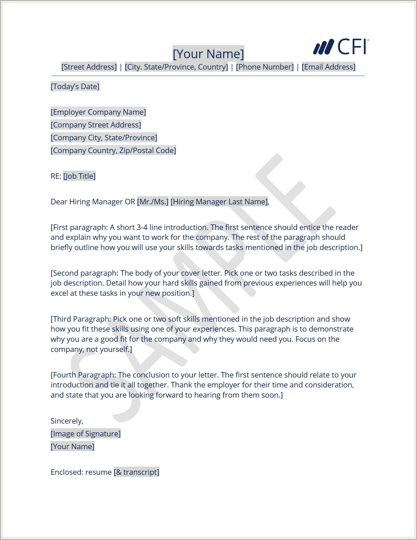 Sample Of Resume Cover Letter For Freshers