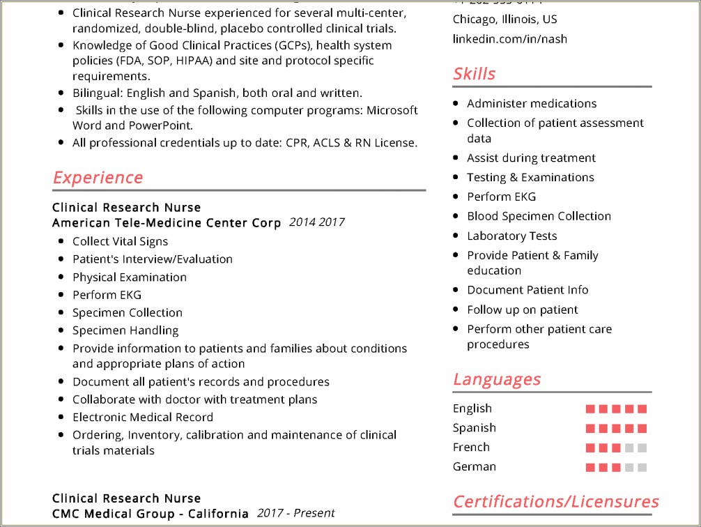 Sample Of Resume For Rn Bsn