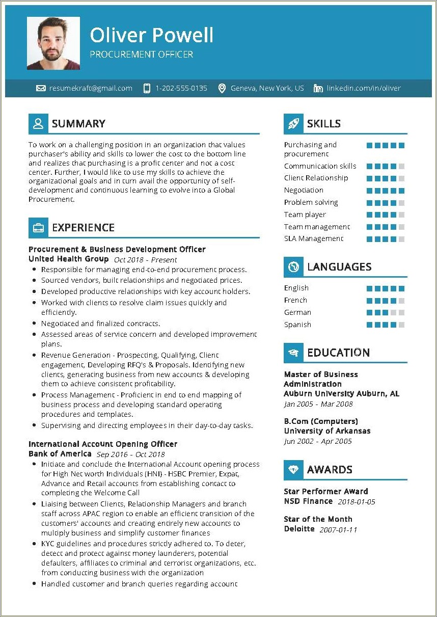 Sample Of Resume In English Pdf
