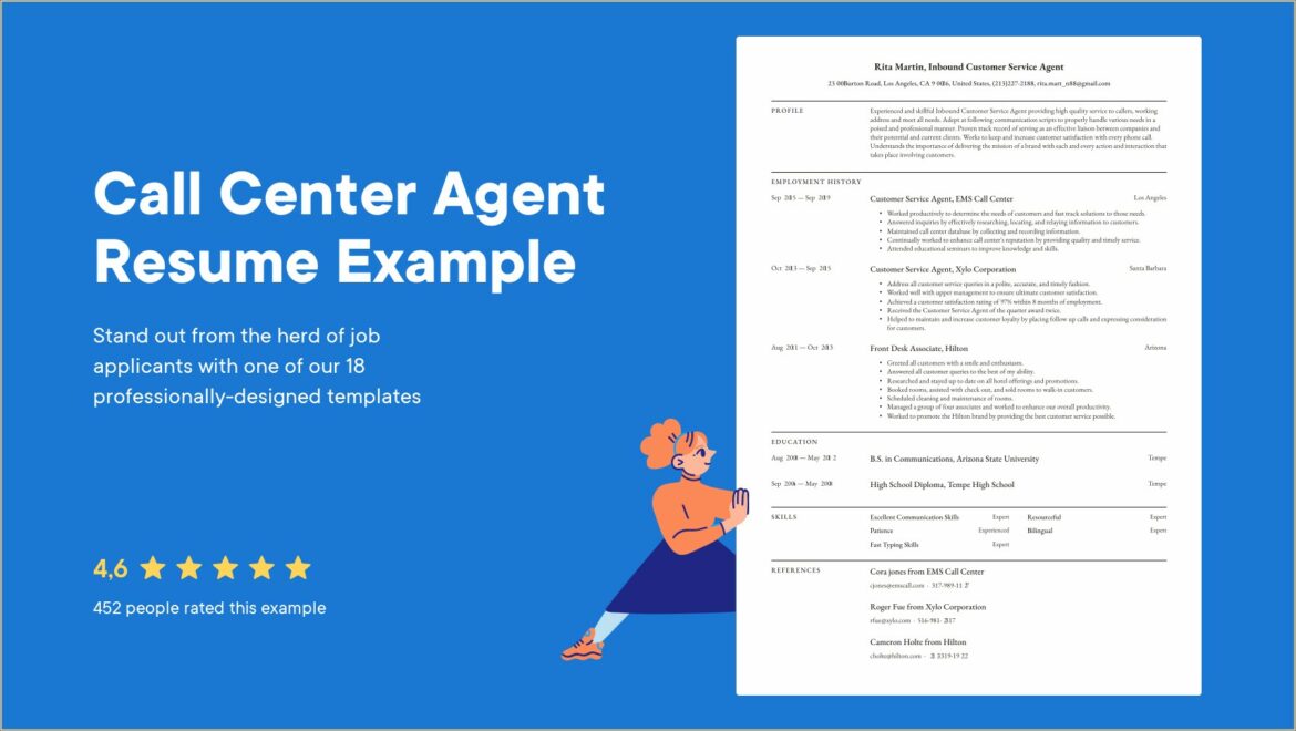 Sample Of Resume Objectives For Call Center Agent