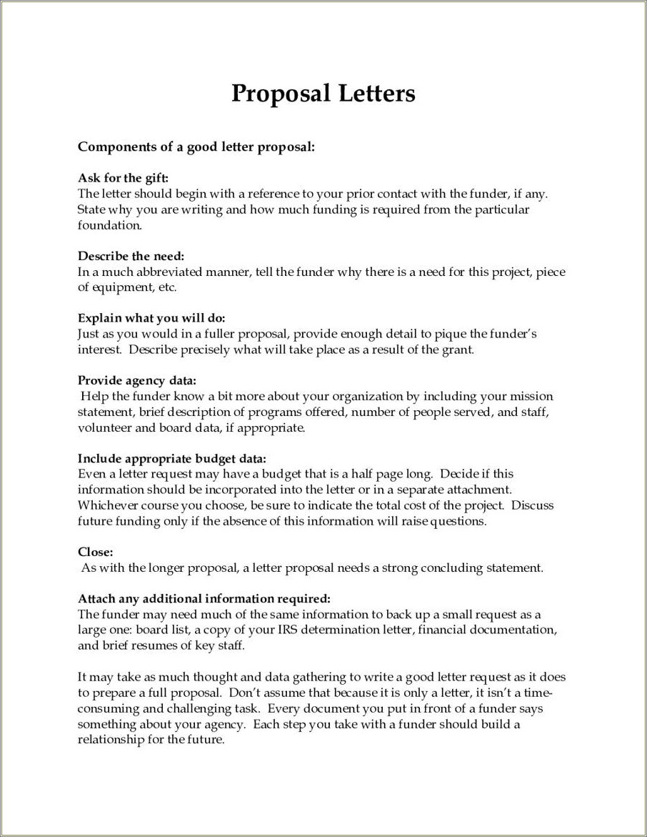 Sample Of Resumes To Include In Business Proposals