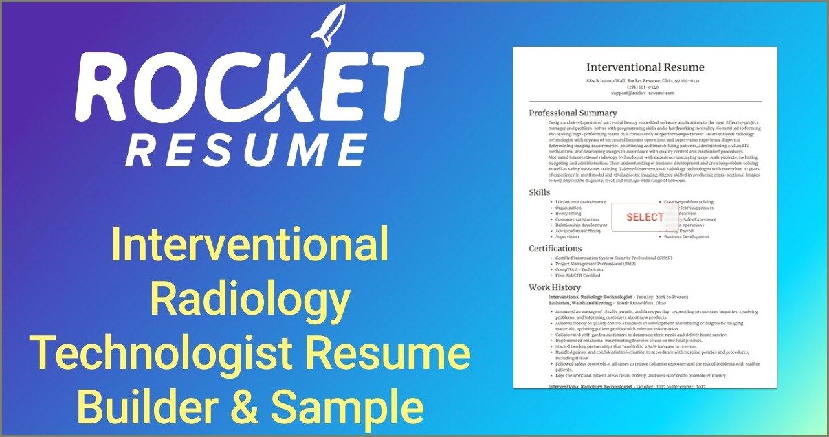 Sample Radiologic Technologist Certification Listed On Resume