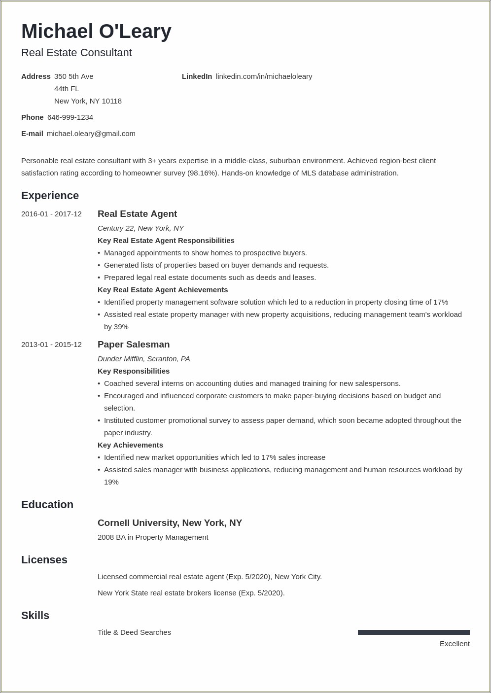 Sample Real Estate Associate Resume With No Experience