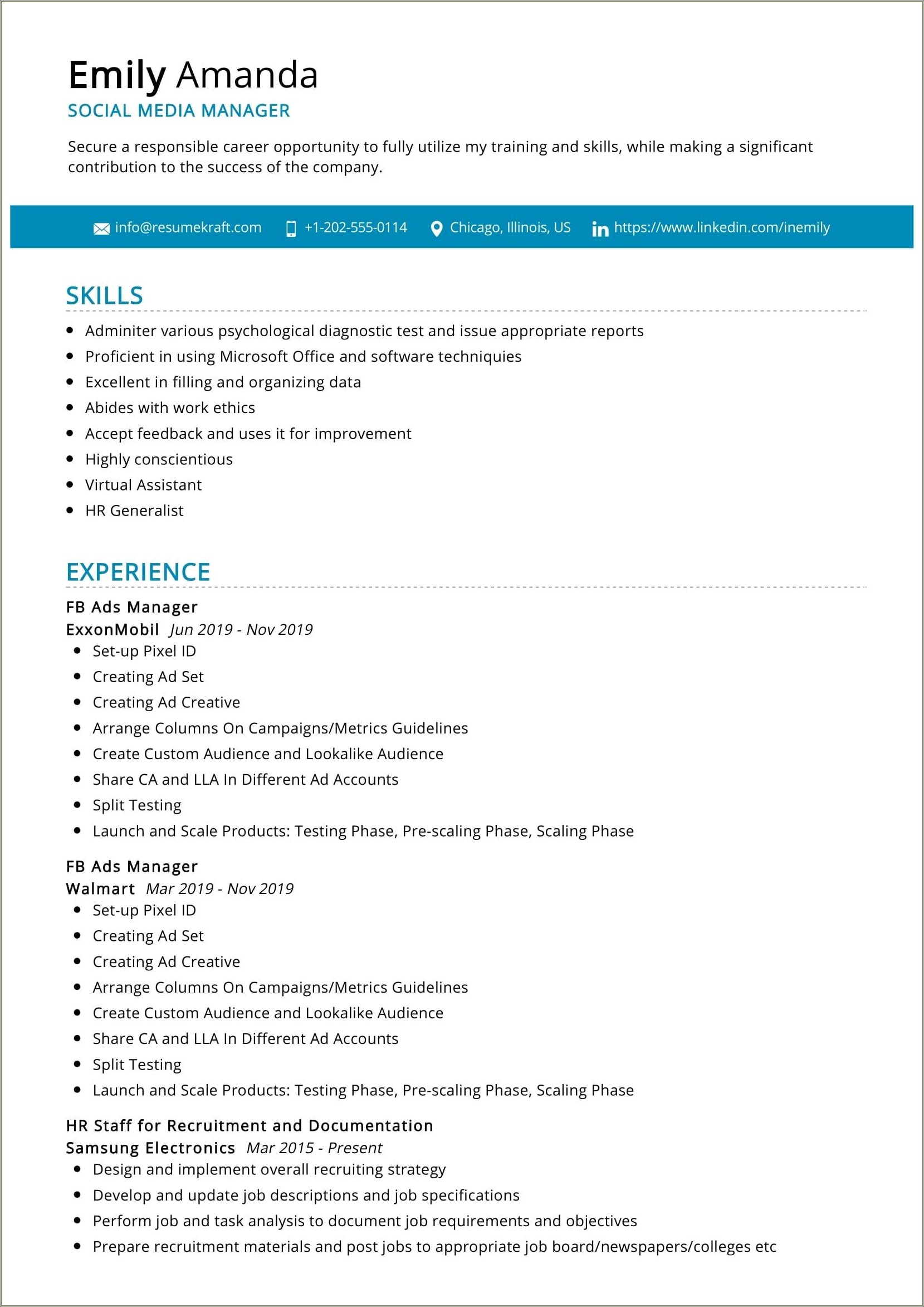 Sample Recruiting Manager Resume In Usa