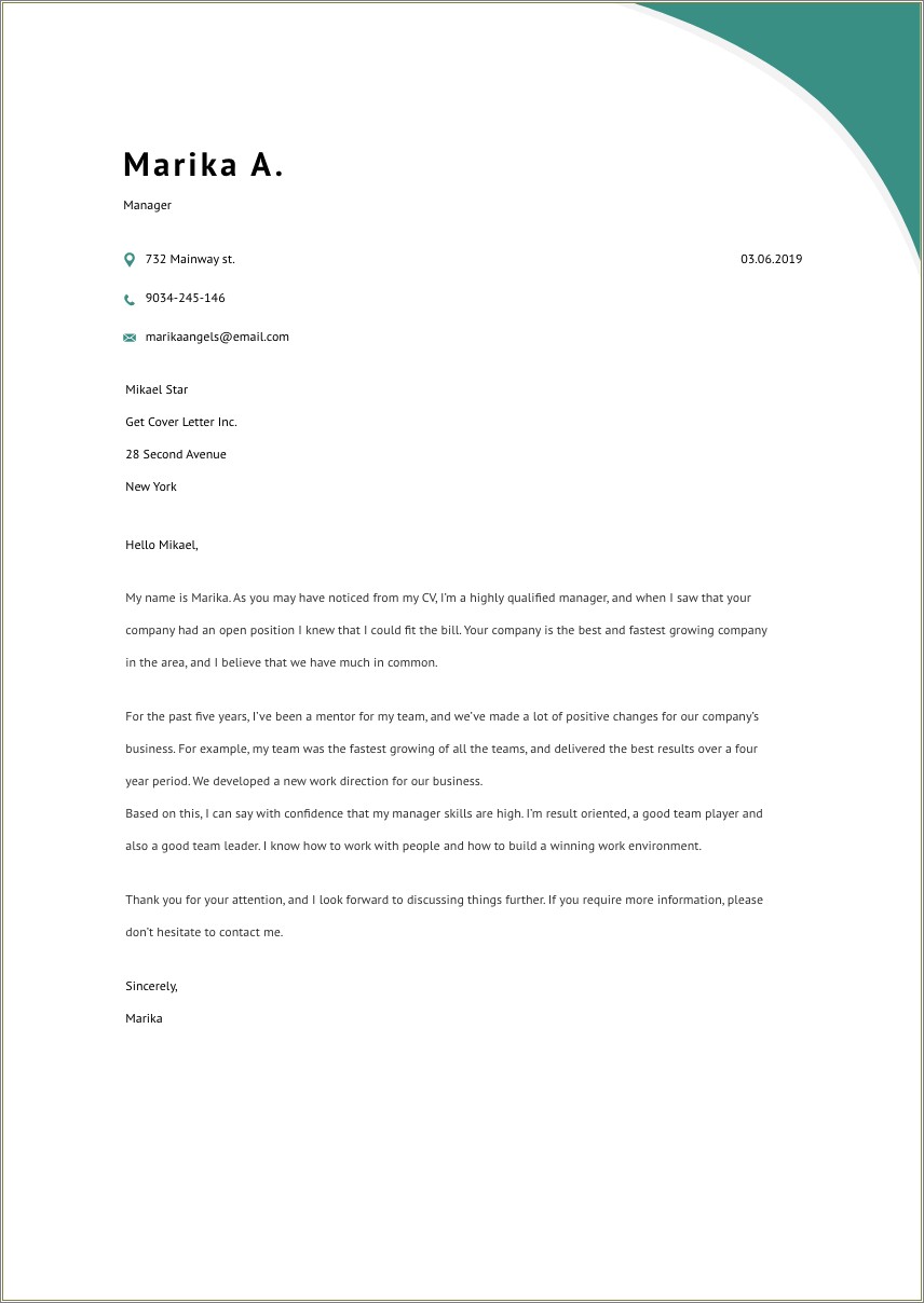 Sample Resume And Cover Letter Cannabis