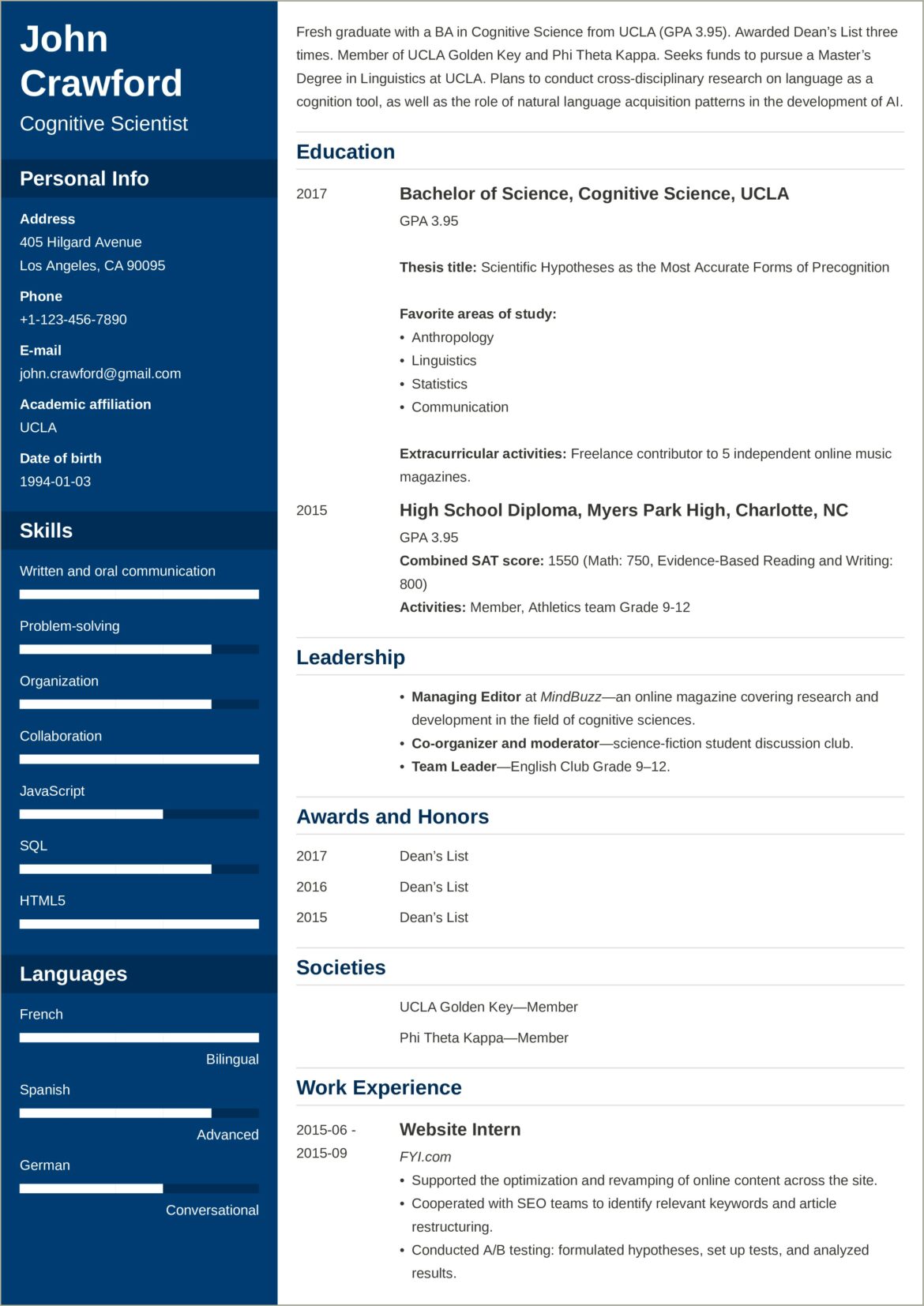 Sample Resume Area Of Strength Information Technology