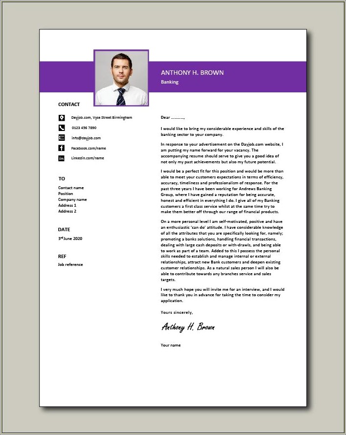 Sample Resume Cover Letter For Internal Position