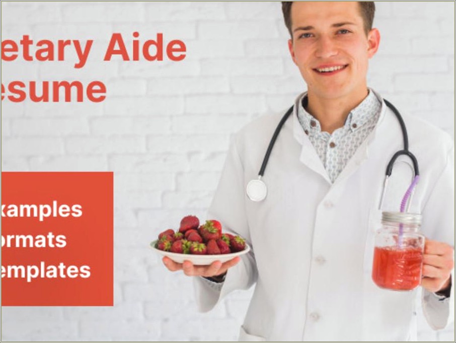 Sample Resume Dietary Aide Nursing Home