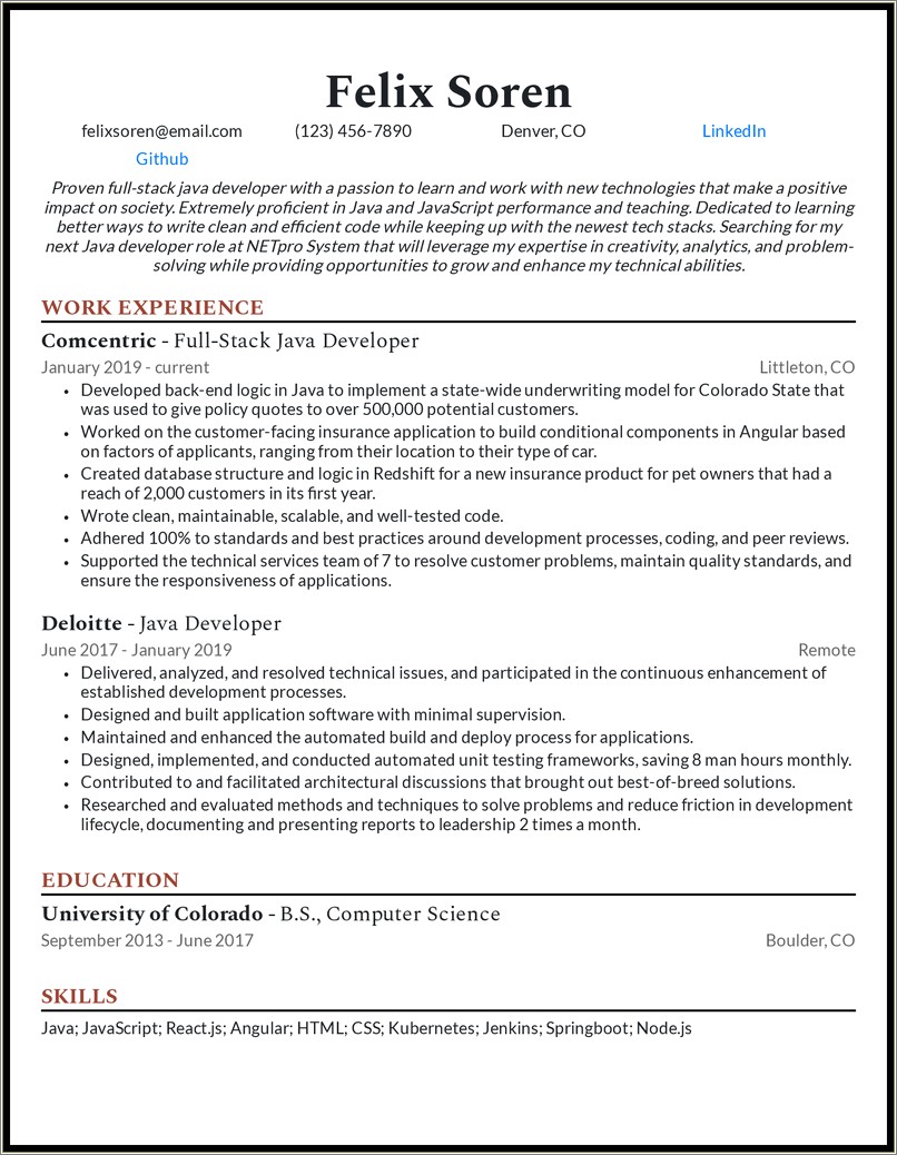 Sample Resume For 2 Years Experience In Java