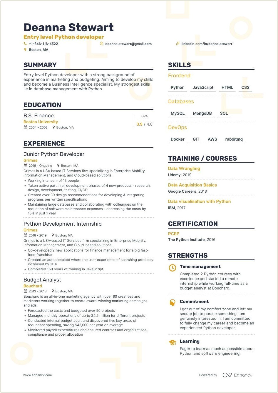 Sample Resume For 2 Years Experience In Php