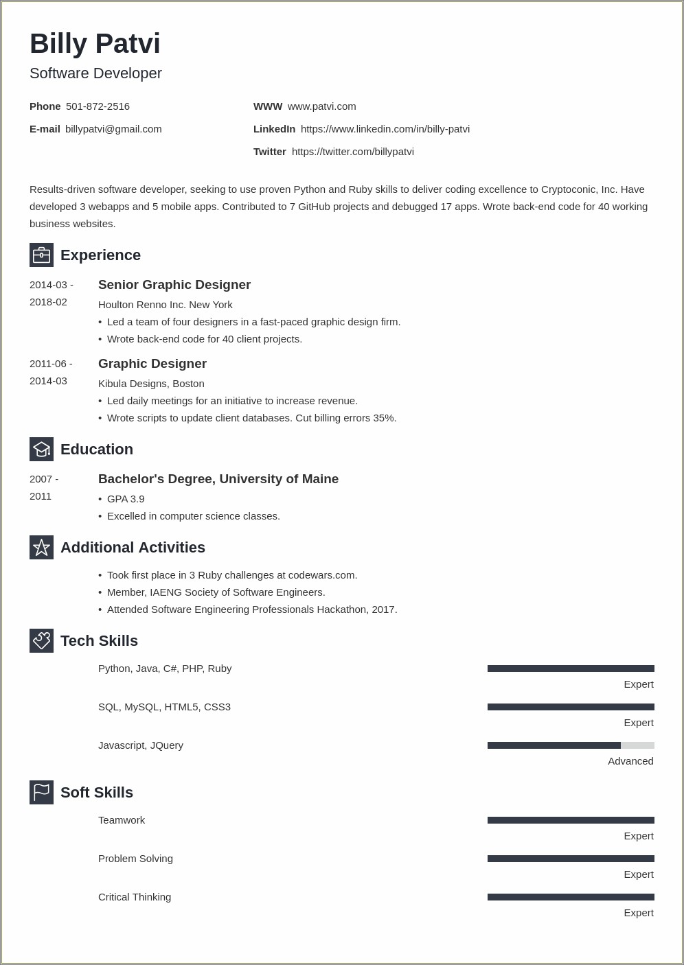 Sample Resume For 40 Year Old